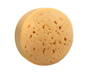 Image showing Yellow cheese of circle form.