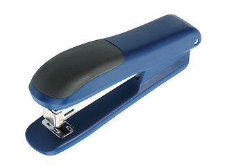 Image showing Single blue-black office stapler.