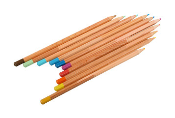 Image showing Set of multicolored wood pencils.