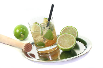 Image showing Caipirinha with fresh lime