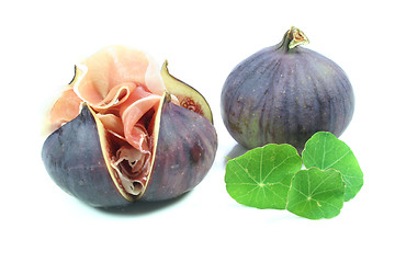 Image showing Figs with Serrano ham