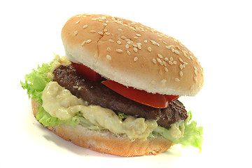 Image showing Hamburger with fresh vegetables