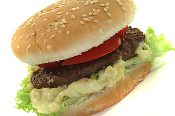 Image showing Hamburger with fresh vegetables