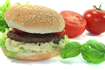 Image showing Hamburger with fresh vegetables