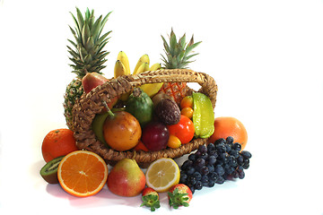 Image showing Fruit basket with various fruits