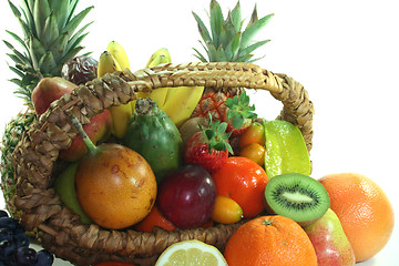 Image showing Fruit basket with various fruits