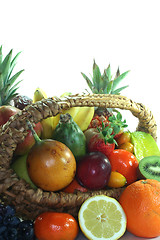 Image showing Fruit basket with various fruits