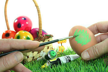 Image showing Easter egg painting