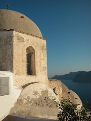 Image showing Greek church by the sea.  Santorini, Greece