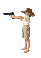 Image showing Boy playing sheriff