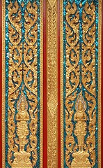 Image showing Door at Wat Chalong, Phuket, Thailand