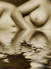 Image showing Sepia Nude Reflection