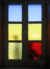 Image showing Stained glass, Mykonos, Greece