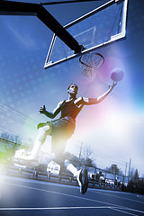 Image showing Basketball Slam Dunk