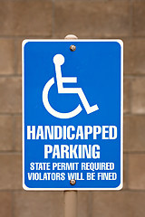 Image showing Handicapped Parking Sign