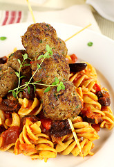 Image showing Meatballs And Pasta