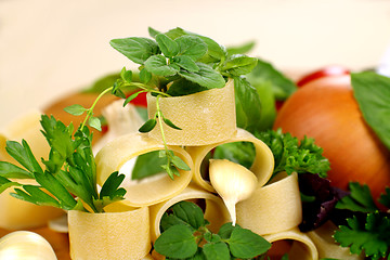 Image showing Tube Pasta And Herbs