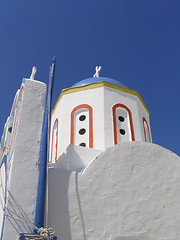 Image showing Colorful church, Santorini, Greece