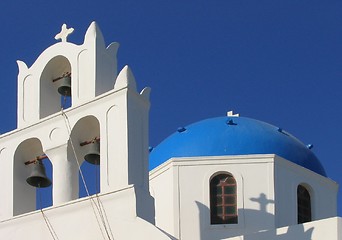 Image showing Orthodox church, Santorini, Greece