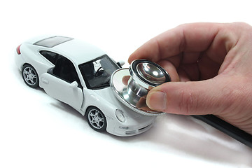 Image showing Stethoscope with car