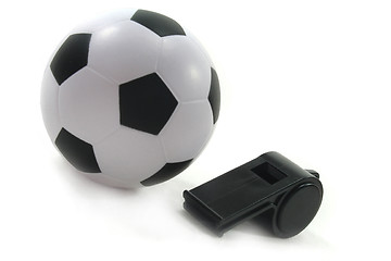 Image showing Football with black whistle