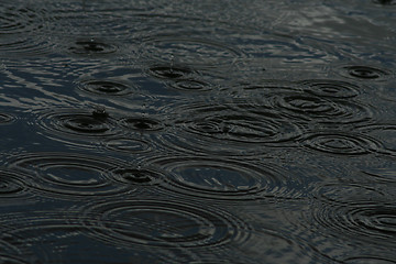 Image showing Raindrops on a lake