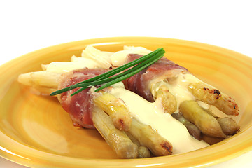 Image showing Asparagus in bacon coat