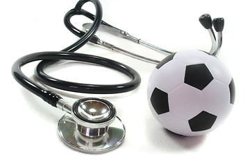 Image showing Stethoscope with football