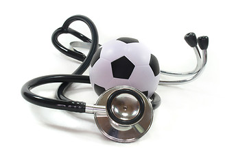 Image showing Stethoscope with football