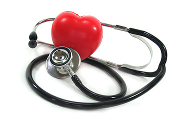 Image showing Stethoscope with red heart