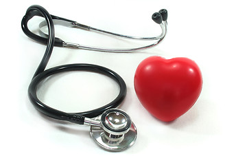 Image showing Stethoscope with red heart