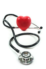 Image showing Stethoscope with red heart