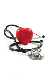 Image showing Stethoscope with red heart