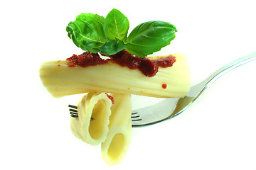 Image showing Pasta on a fork