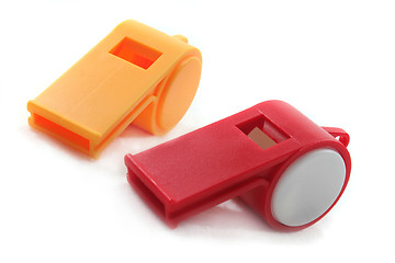 Image showing two whistles