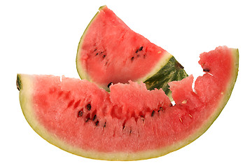 Image showing Two slice of ripe watermelon.