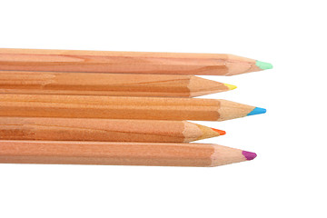 Image showing Set of multicolored wood pencils.