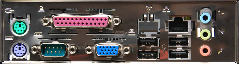 Image showing Back connection panel of computer