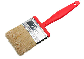 Image showing Single brush with red plastic handle