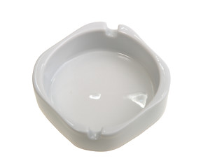 Image showing Single white ashtray is empty.