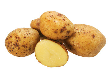 Image showing Group of yellow potatos.