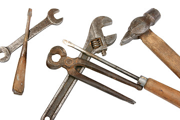 Image showing Set of dirty old hand-tools