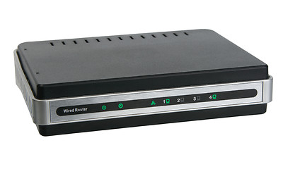 Image showing Front view of network wired router