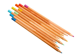 Image showing Set of multicolored wood pencils