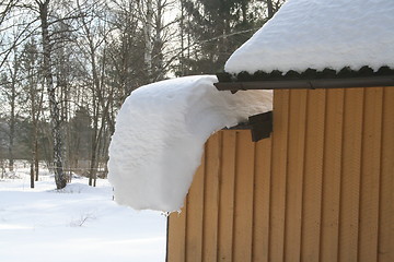 Image showing Snow on roof