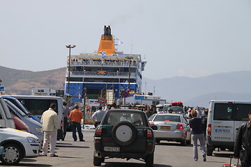 Image showing Blue Star ferry embarking