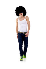 Image showing sexy man with big wig