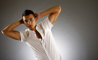 Image showing  young man shot in studio