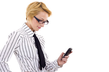 Image showing woman texting