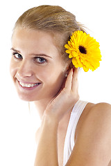 Image showing woman with flower in her hair